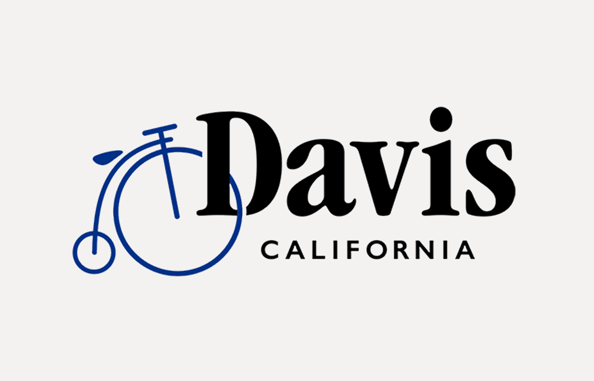 Davis City Hall logo with a penny-farthing bicycle